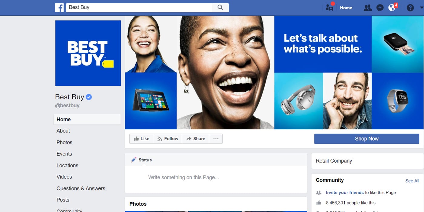 Updated Best Buy Facebook Page