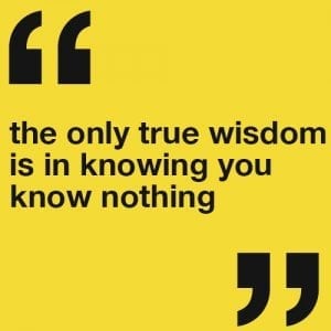 The only true wisdom is in knowing you know nothing
