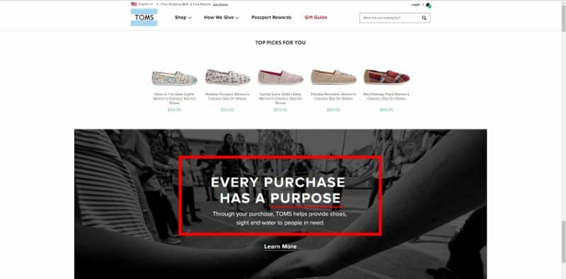 Toms Shoes Values - Butler Branding - Writing Good Copy