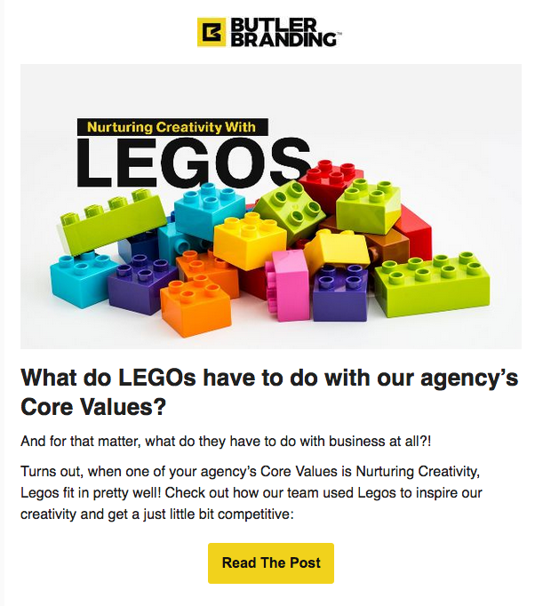 Butler Legos Creativity Email