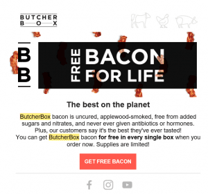 ButcherBox Free Bacon Email 1