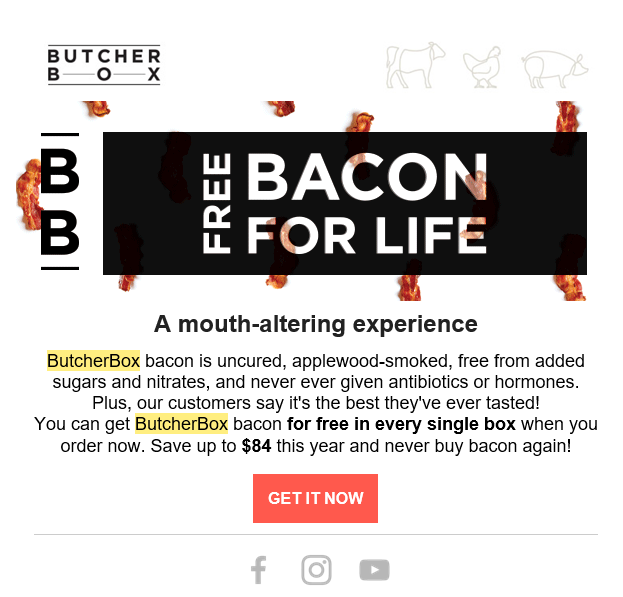 ButcherBox Free Bacon Email 4