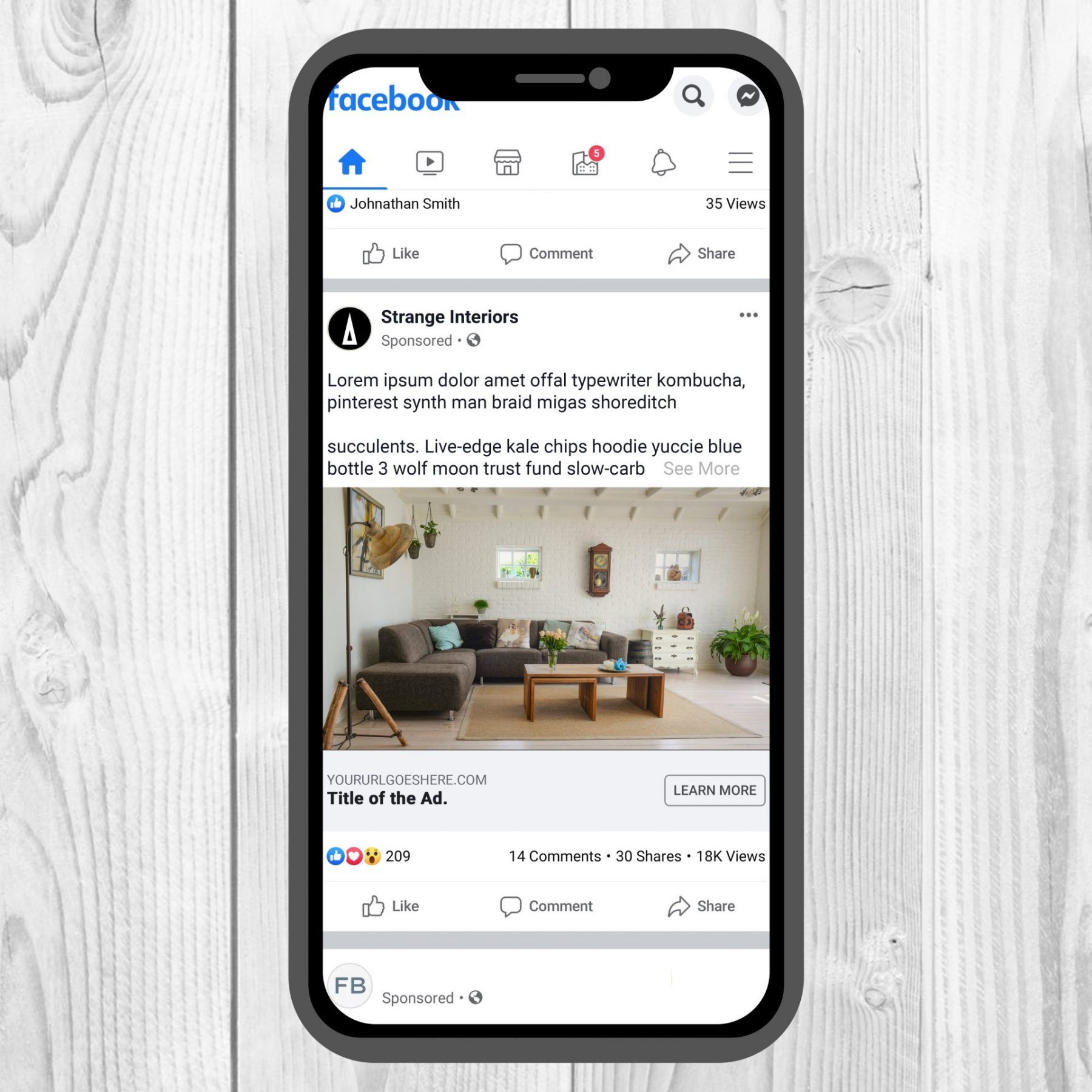 Facebook Mobile Ad Graphic Mockup - Butler Branding